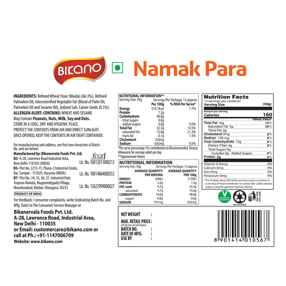 Namak Para 400g